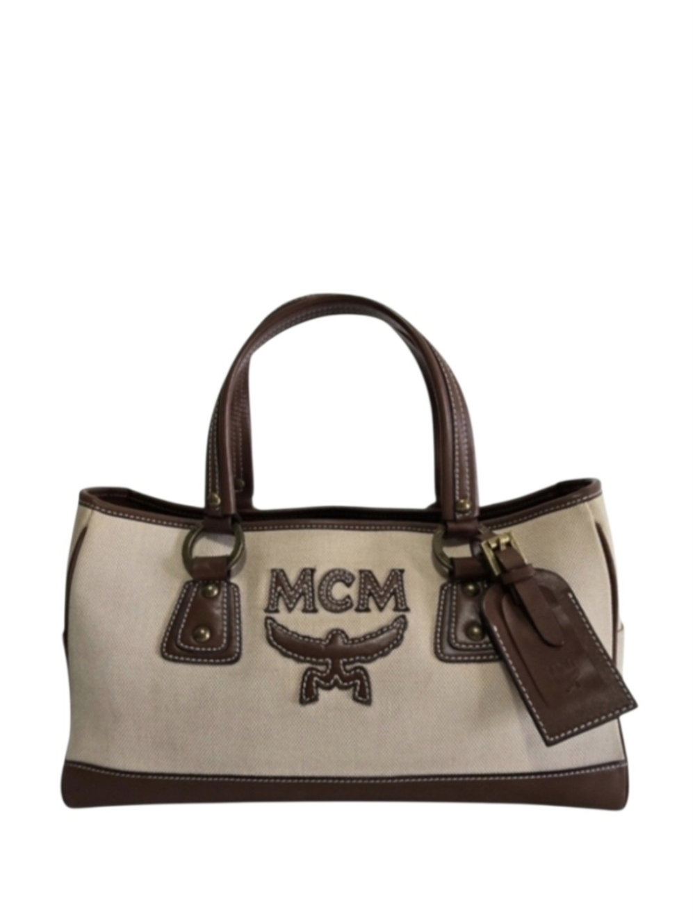 MCM Canvas And Leather Handbag-EUC
